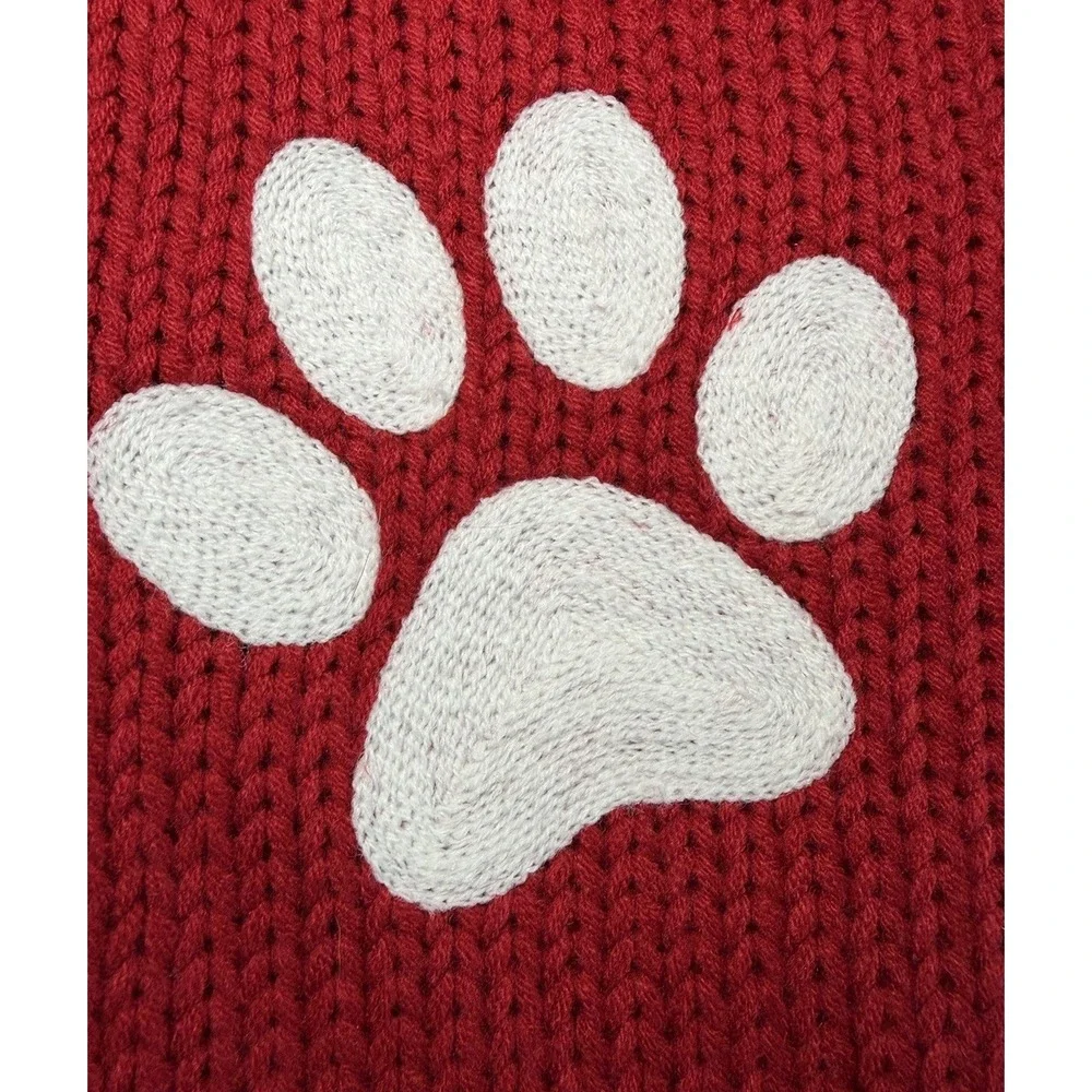 Pet Paw Knit Monogram Stocking Cat/Dog Wondershop Red Xmas Holiday Target